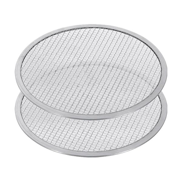 SOGA 2X 10-inch Round Seamless Aluminium Nonstick Commercial Grade Pizza Screen Baking Pan