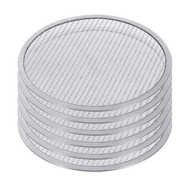 SOGA 6X 10-inch Round Seamless Aluminium Nonstick Commercial Grade Pizza Screen Baking Pan