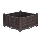 SOGA 40cm Square Raised Planter Box Vegetable Herb Flower Outdoor Plastic Plants Garden Bed