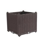 SOGA 40cm Square 2 Boxes Raised Planter Box Vegetable Herb Flower Outdoor Plastic Plants Garden Bed