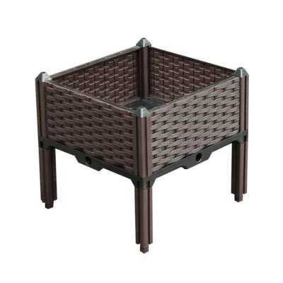 SOGA 40cm Square Raised Planter Box Vegetable Herb Flower Outdoor Plastic Plants Garden Bed with Legs
