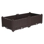 SOGA 80cm 2 Boxes Raised Planter Box Vegetable Herb Flower Outdoor Plastic Plants Garden Bed