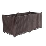 SOGA 80cm 2 Boxes Raised Planter Box Vegetable Herb Flower Outdoor Plastic Plants Garden Bed Deepen