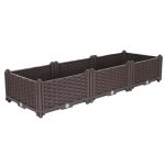 SOGA 120cm 3 Boxes Raised Planter Box Vegetable Herb Flower Outdoor Plastic Plants Garden Bed