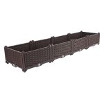 SOGA 160cm 4 Boxes Raised Planter Box Vegetable Herb Flower Outdoor Plastic Plants Garden Bed