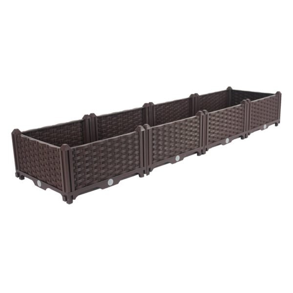SOGA 160cm 4 Boxes Raised Planter Box Vegetable Herb Flower Outdoor Plastic Plants Garden Bed