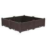 SOGA 80cm Double Row 4 Boxes Raised Planter Box Vegetable Herb Flower Outdoor Plastic Plants Garden Bed