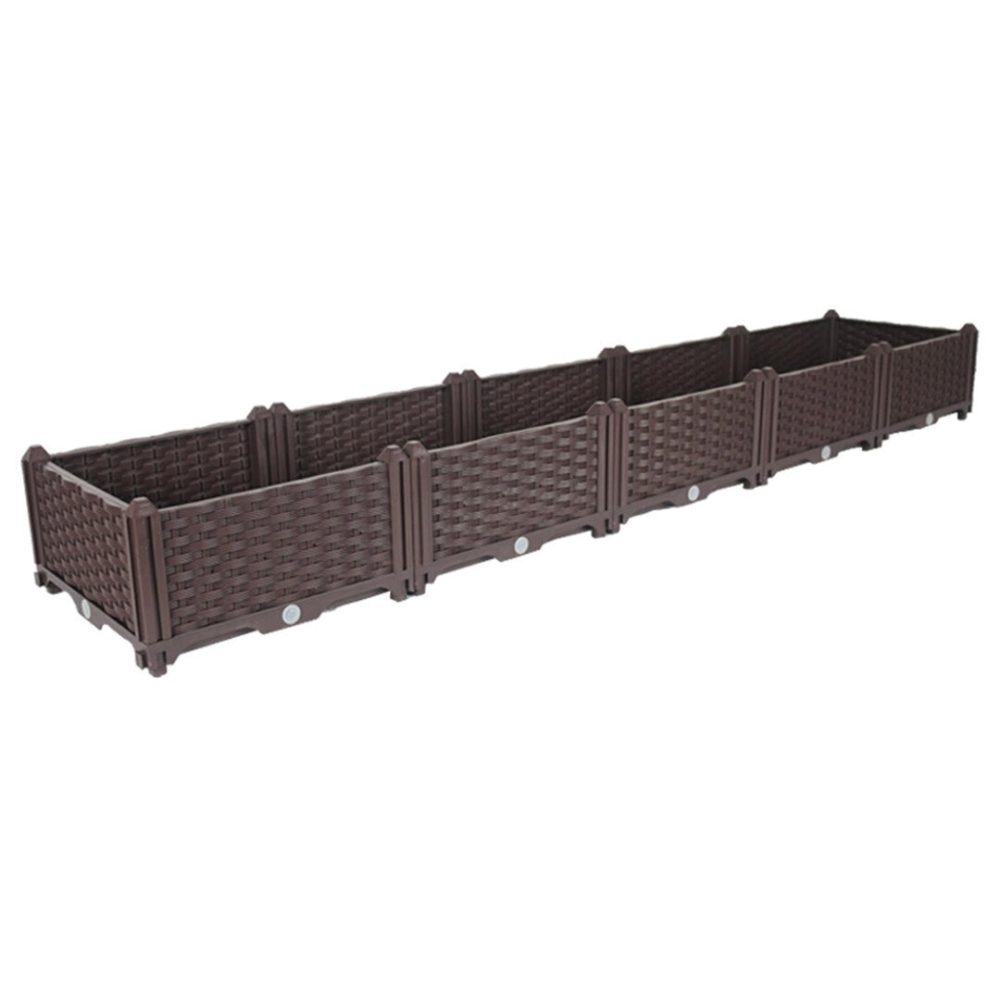SOGA 200cm 5 Boxes Raised Planter Box Vegetable Herb Flower Outdoor Plastic Plants Garden Bed