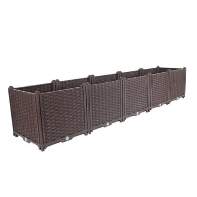SOGA 200cm 5 Boxes Raised Planter Box Vegetable Herb Flower Outdoor Plastic Plants Garden Bed Deepen