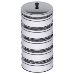SOGA 5 Tier 22cm Stainless Steel Steamers With Lid Work inside of Basket Pot Steamers