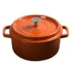 SOGA Cast Iron 26cm Enamel Porcelain Stewpot Casserole Stew Cooking Pot With Lid 5L Orange