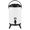 SOGA 12L Stainless Steel Insulated Milk Tea Barrel Hot and Cold Beverage Dispenser Container with Faucet White