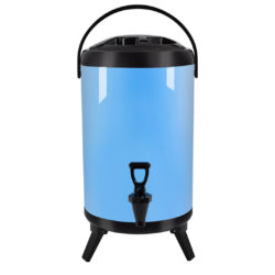 SOGA 14L Stainless Steel Insulated Milk Tea Barrel Hot and Cold Beverage Dispenser Container with Faucet Blue