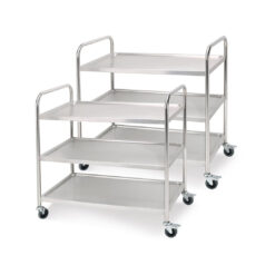 SOGA 2X 3 Tier 95x50x95cm Stainless Steel Kitchen Dinning Food Cart Trolley Utility Size Large