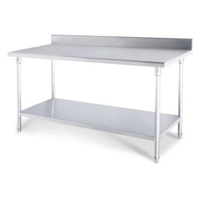SOGA Commercial Catering Kitchen Stainless Steel Prep Work Bench Table with Back-splash 100*70*85cm