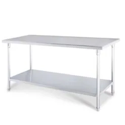 SOGA 100*70*85cm Commercial Catering Kitchen Stainless Steel Prep Work Bench