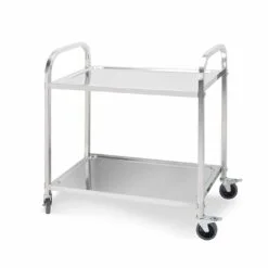 SOGA 2 Tier 75x40x83.5cm Stainless Steel Kitchen Dinning Food Cart Trolley Utility Small