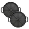 SOGA 2X 21.5CM Round Cast Iron Baking Wedge Pan Cornbread Cake 8-Slice Baking Dish with Handle