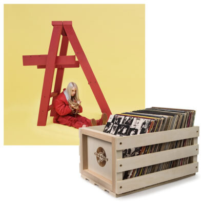 Crosley Record Storage Crate & Billie Eilish - Dont Smile At Me - Vinyl Album Bundle