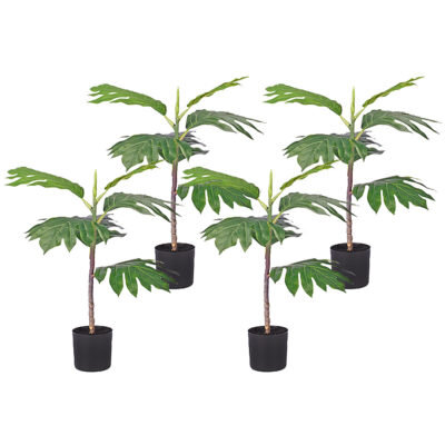 SOGA 4X 60cm Artificial Natural Green Split-Leaf Philodendron Tree Fake Tropical Indoor Plant Home Office Decor