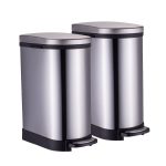 SOGA 2X Foot Pedal Stainless Steel Rubbish Recycling Garbage Waste Trash Bin 10L U