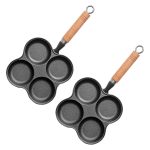 SOGA 2X 4 Mold Multi-Portion Cast Iron Breakfast Fried Egg Pancake Omelet Fry Pan