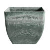 SOGA 32cm Weathered Grey Square Resin Plant Flower Pot in Cement Pattern Planter Cachepot for Indoor Home Office