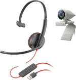 Poly Studio P5 camera and Blackwire 3210 headset bundle