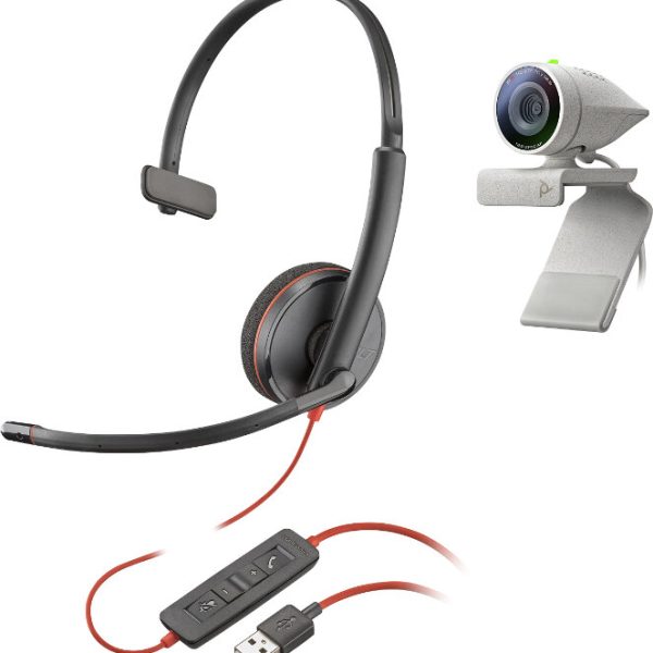 Poly Studio P5 camera and Blackwire 3210 headset bundle