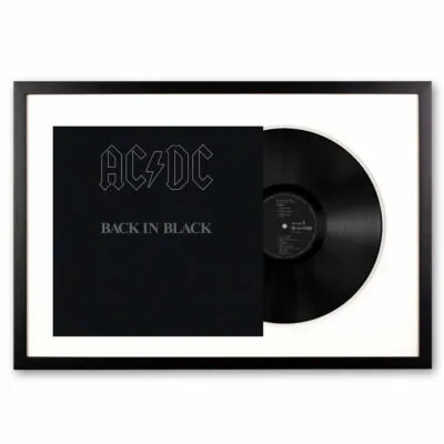 Framed AC/DC Back In Black Vinyl Album Art