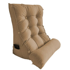 SOGA 60cm Khaki Triangular Wedge Lumbar Pillow Headboard Backrest Sofa Bed Cushion Home Decor