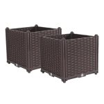 SOGA 2X 40cm Raised Planter Box Vegetable Herb Flower Outdoor Plastic Plants Garden Bed