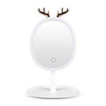 SOGA White Antler LED Light Makeup Mirror Magnification Tabletop Vanity Home Decor