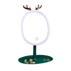 SOGA Green Antler LED Light Makeup Mirror Magnification Tabletop Vanity Home Decor