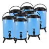 SOGA 8X 14L Stainless Steel Insulated Milk Tea Barrel Hot and Cold Beverage Dispenser Container with Faucet Blue