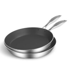 SOGA Stainless Steel Fry Pan 26cm 34cm Frying Pan Skillet Induction Non Stick Interior FryPan