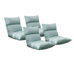 SOGA 4X Lounge Floor Recliner Adjustable Lazy Sofa Bed Folding Game Chair Mint Green