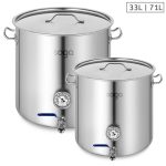 SOGA Stainless Steel Brewery Pot 33L 71L With Beer Valve 35CM 45CM