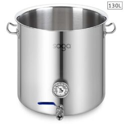 SOGA Stainless Steel 130L No Lid Brewery Pot With Beer Valve 55*55cm