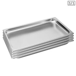 SOGA 4X Gastronorm GN Pan Full Size 1/1 GN Pan 2cm Deep Stainless Steel Tray