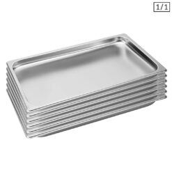 SOGA 6X Gastronorm GN Pan Full Size 1/1 GN Pan 2cm Deep Stainless Steel Tray