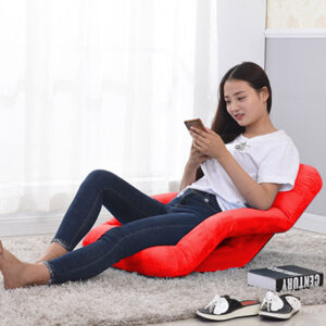 SOGA 4X Foldable Lounge Cushion Adjustable Floor Lazy Recliner Chair with Armrest Red