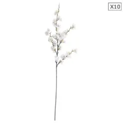 SOGA 10X Artificial Silk Flower Fake Cherry Blossom Bouquet Table Decor White