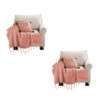 SOGA 2X Pink Tassel Fringe Knitting Blanket Warm Cozy Woven Cover Couch Bed Sofa Home Decor