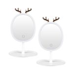 SOGA 2X White Antler LED Light Makeup Mirror Tabletop Vanity Home Decor