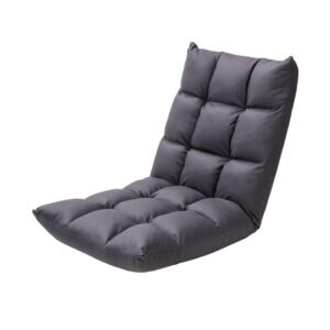 SOGA Grey Lounge Floor Recliner Adjustable Gaming Sofa Bed Foldable Indoor Outdoor Backrest Seat Home Office Decor