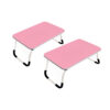 SOGA 2X Pink Portable Bed Table Adjustable Foldable Bed Sofa Study Table Laptop Mini Desk Breakfast Tray Home Decor