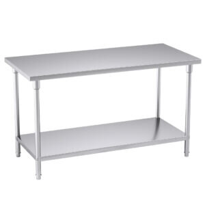 SOGA 150*70*85cm Commercial Catering Kitchen Stainless Steel Prep Work Bench