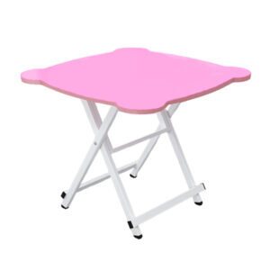 SOGA Pink Minimalist Cat Ear Folding Table Indoor Outdoor Portable Stall Desk Home Decor