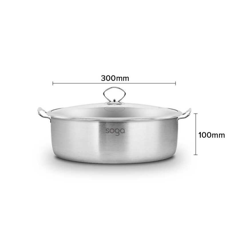 30cm Cast Iron Frying Pan Skillet and 30cm Induction Casserole